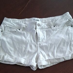 PAIGE Women's White Jean Shorts